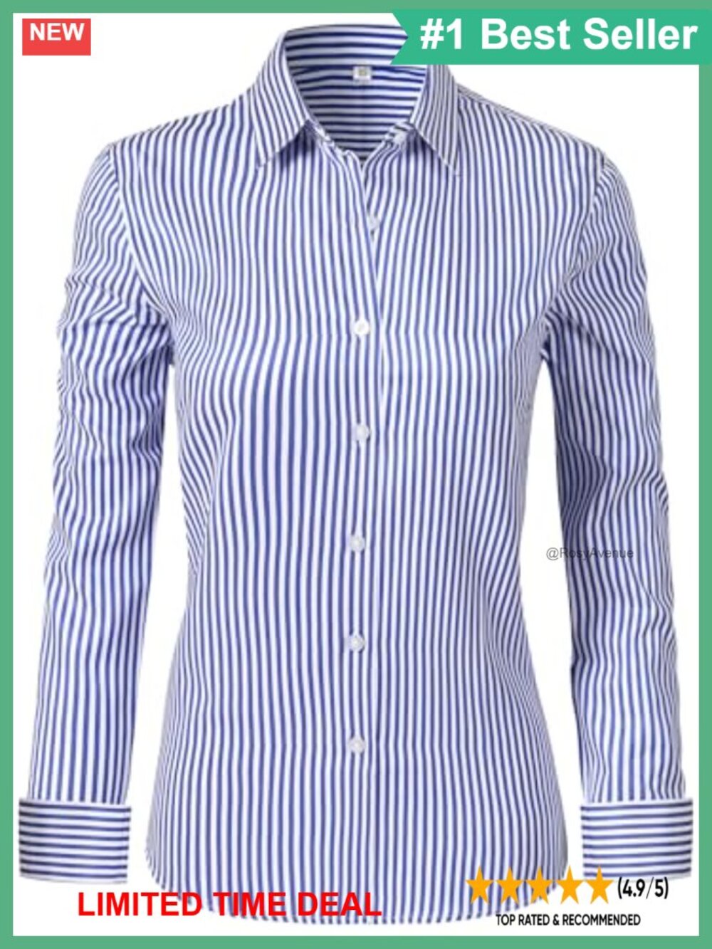 Women's Wrinkle Free Button Down Blouse Long Sleeve Work Top